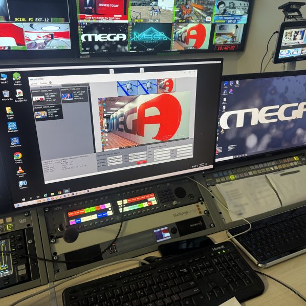 MEGA TV GREECE INTEGRATE BLUEFISH444 INGESTORE INTO THEIR MCR FOR MULTI CHANNEL SDI INGEST AND EDIT WHILE RECORD WITH ADOBE PREMIERE