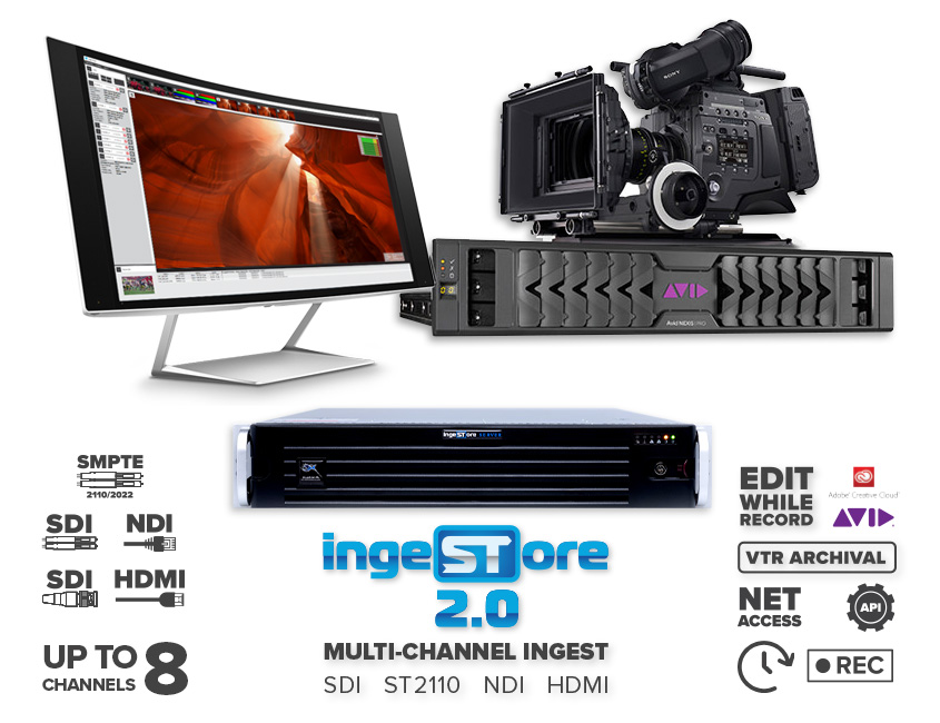 IngeSTore Server 3G. Up to 4 channels. 2K 60p. 12-bit Processing. 12/10/8-bit SDI I/O.